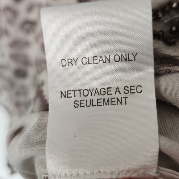 Joie Beaded Stone Mist Animal Print Silk Dress Size L - Picture 10 of 12